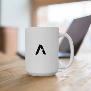 Minimalist Logo Ceramic Mug — Modern A Letter Coffee Cup (11oz, 15oz)