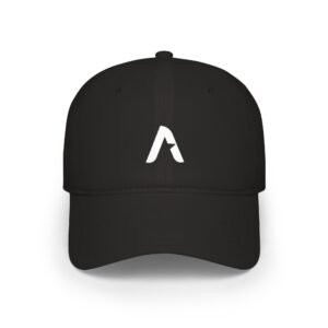 Minimalist 'A' Low Profile Baseball Cap — Red Embroidered Logo Hat
