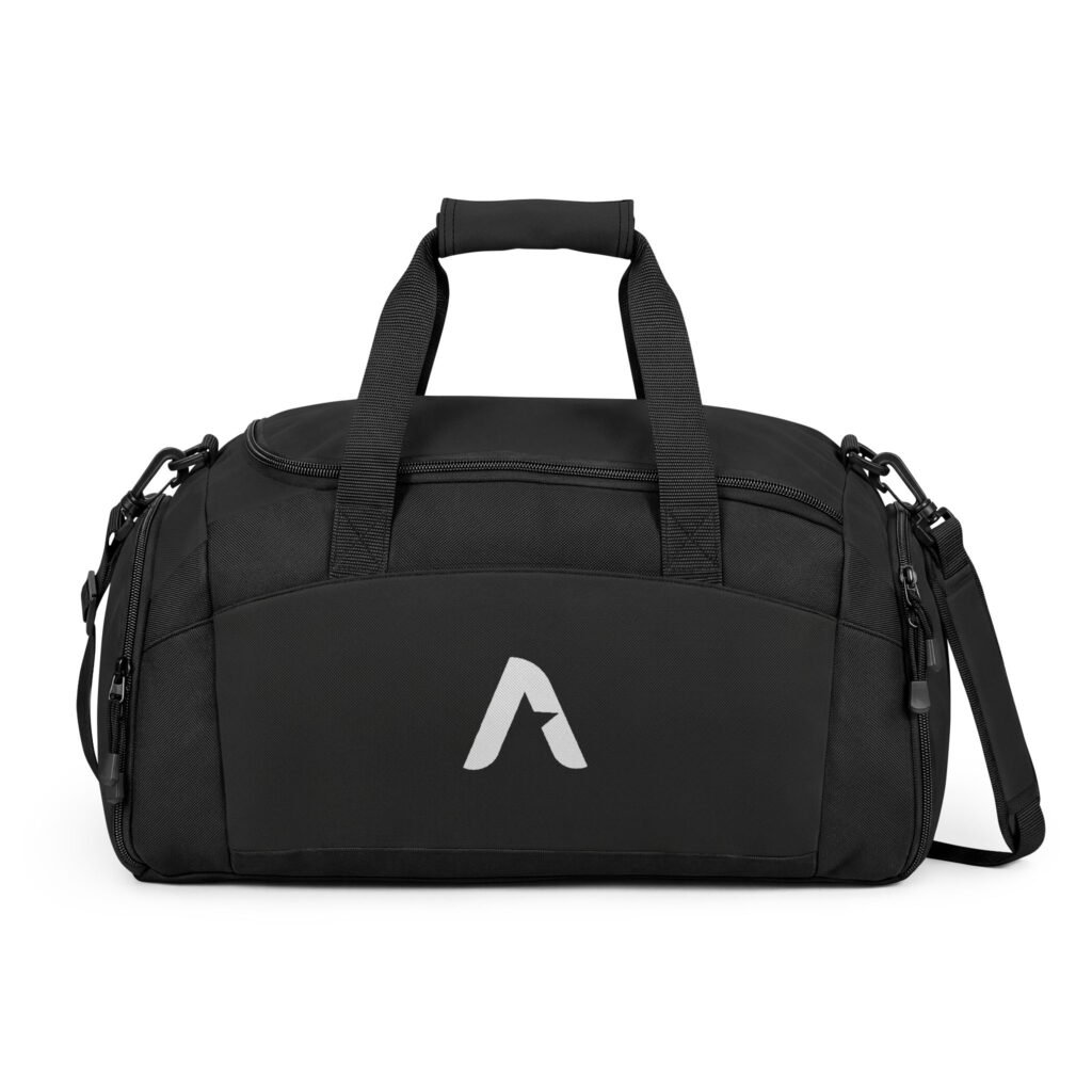 Abstract A Logo Gym Bag | Black Duffle, Athletic Travel Bag