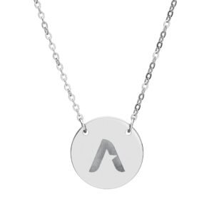 Engraved Initial Circle Necklace | Personalized Monogram Pendant