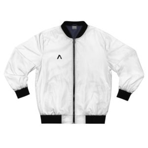 Minimal White Bomber Jacket — Men's Lightweight AOP Jacket